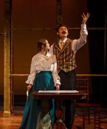 Left to right: Kacy Jones in the role of Yelena, Jesse Feng in the role of Astrov (courtesy of Phillip Franck/Vanderbilt University)