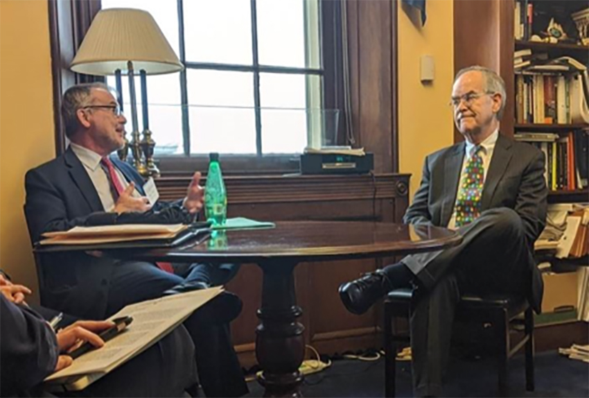 Dean Philippe Fauchet (left) meets with Rep. Jim Cooper (D-TN) in Washington, D.C. (Vanderbilt University)