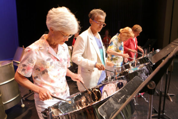 Playing in a steel drum band is among the Osher Lifelong Learning Instittue classes classes (Anne Rayner/Vanderbilt University)