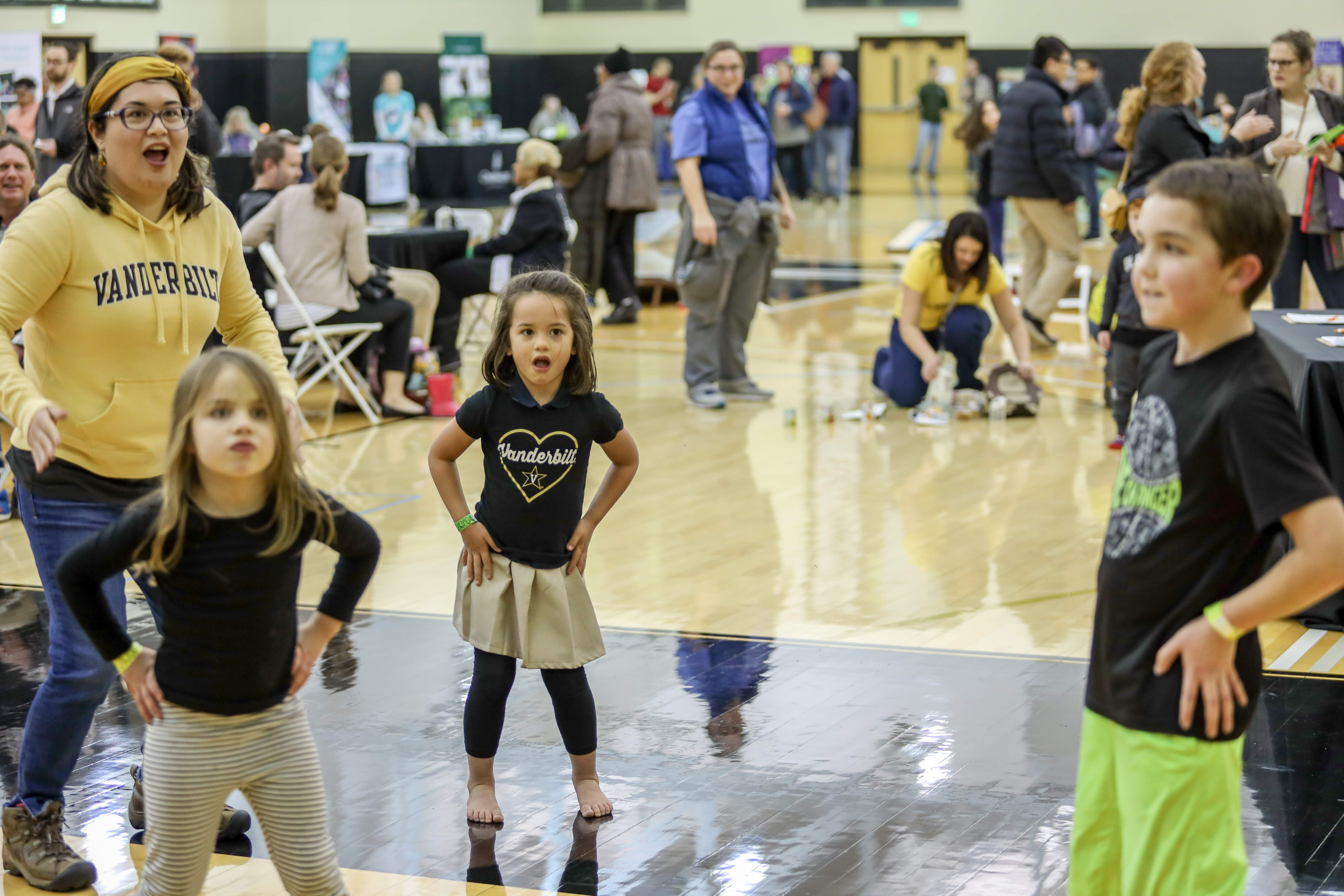 Family Fest, held in the Memorial Practice Gym, featured games, inflatables and other fun activities for Vanderbilt employees and their family members. (Vanderbilt University)