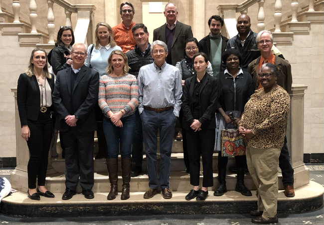 Members of the University Arts Council, University Art Collections Governance Subcommittee, and Vanderbilt Fine Arts Gallery Staff during a recent tour of the Fine Arts Gallery.