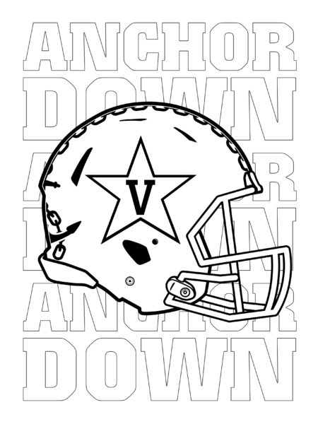 Vanderbilt Athletics Football Helmet coloring activity page