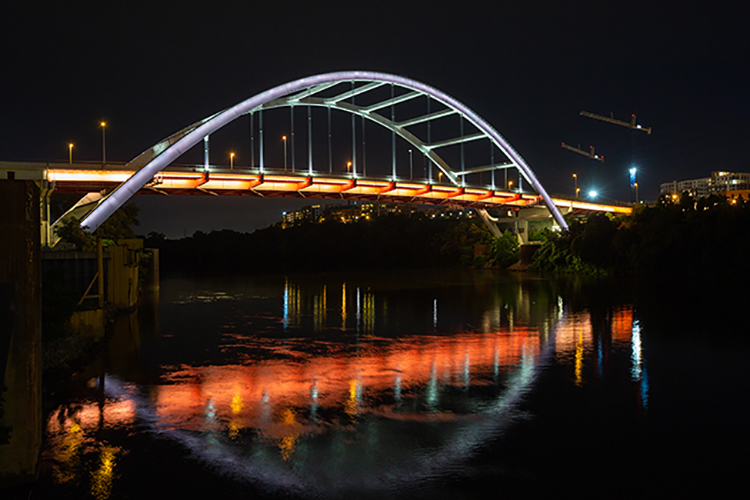 Nashville's Korean War Veterans Memorial Bridge. (Photo by Nathan Morgan for Vanderbilt University)