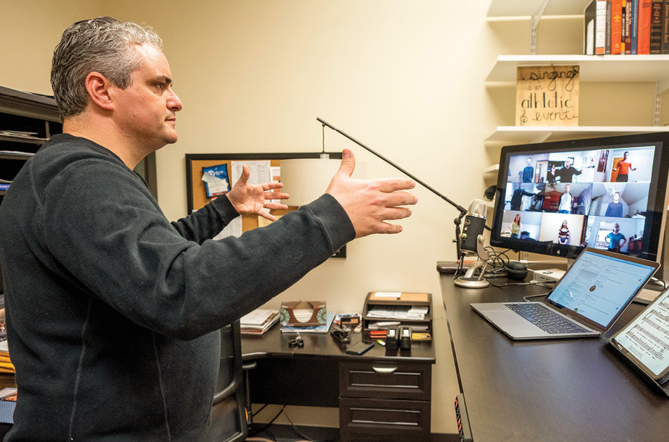 photo of Tucker Biddlecombe instructing a class on a computer screen