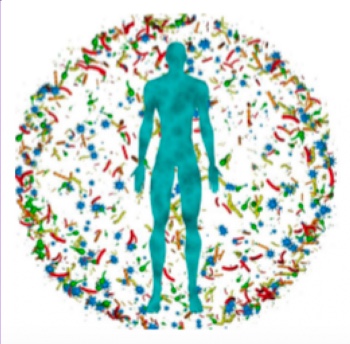 Illustration of human microbiome