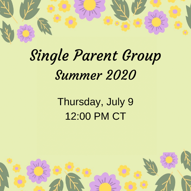 Single Parent Group Summer 2020 July 9