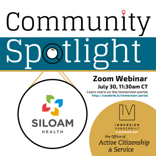 Immersion Vanderbilt: Community Spotlight Zoom webinar - Siloam Health