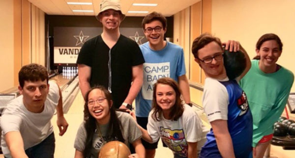 Next Steps and Vanderbilt students bowl together at the Recreation and Wellness Center. (Vanderbilt University)