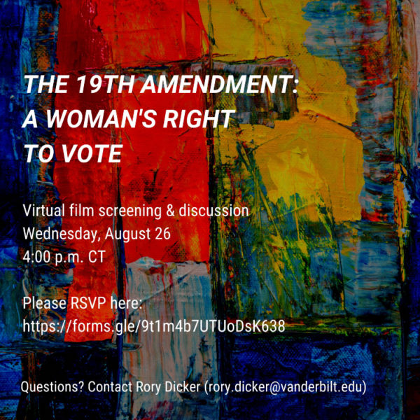 The 19th Amendment: A Women's Right to Vote film screening