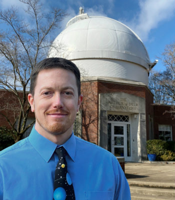 Billy Teets standing in front of Dyer Observatory 