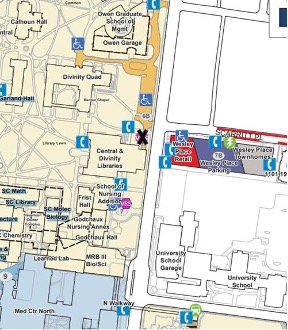 Campus map snapshot of area surrounding Owen