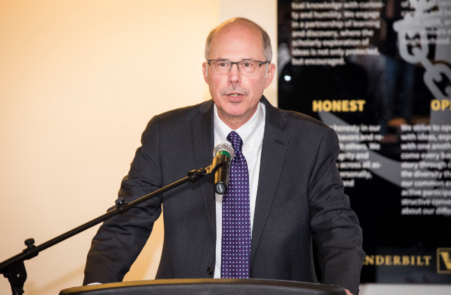 Associate Provost and Dean of Students Mark Bandas at the reading of the Vanderbilt Community Creed in 2019.