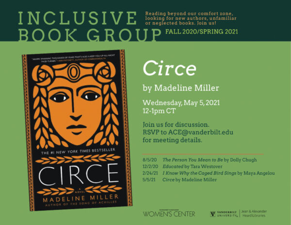 Inclusive Book Group: Madeline Miller's "Circe" May 5