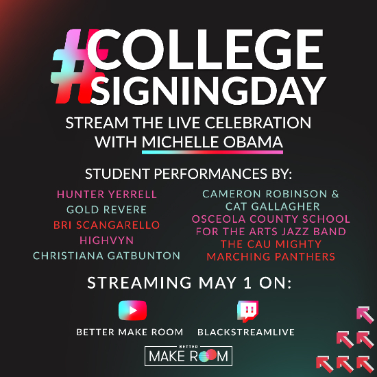 College Signing Day live-streaming celebration with Michelle Obama