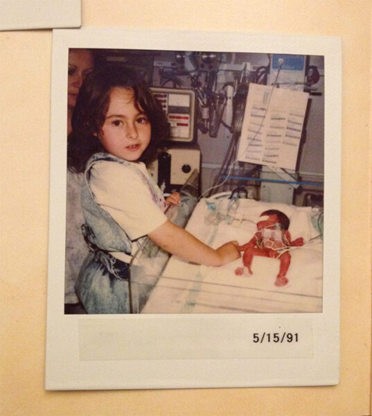 Demetra and her big sister on the day Demetra was born at 26 weeks gestation. (Submitted photo)