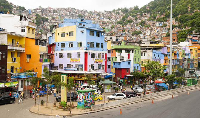 Rocinha, Brazil’s largest favela, stretches high up the Rio hillside