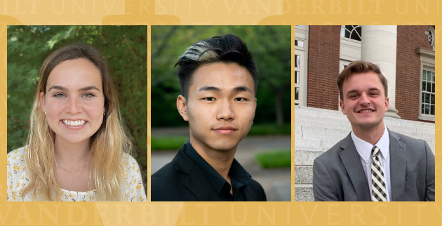 Frances Burton, Matt Zhang and Barton Christmas - Keegan Traveling Fellows for 2020 and 2021