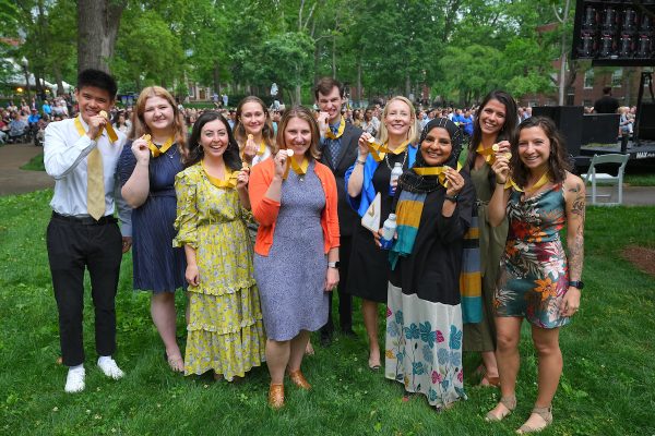 The 2023 Founder's Medalists are (left-right) Patrick Darmawi-Iskandar, Sara E. Johanson, Ashley Detherage, Estelle Shaya, Danielle Garrett, Jack Edward Allen, Jill Kinch, Ayesha Muhammad, Mary Teague and Veronika Kondev. (Harrison McClary/Vanderbilt)