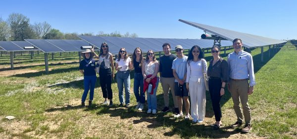 Vanderbilt students, faculty and staff at the Vanderbilt I Solar Farm.