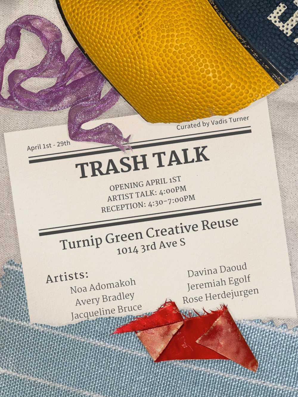 "Trash Talk" exhibition at Turnip Green Creative Reuse