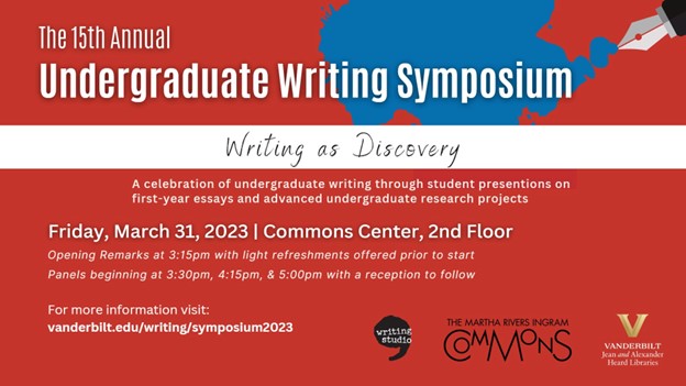 Vanderbilt Writing Studio hosts 15th annual Undergraduate Writing Symposium March 31