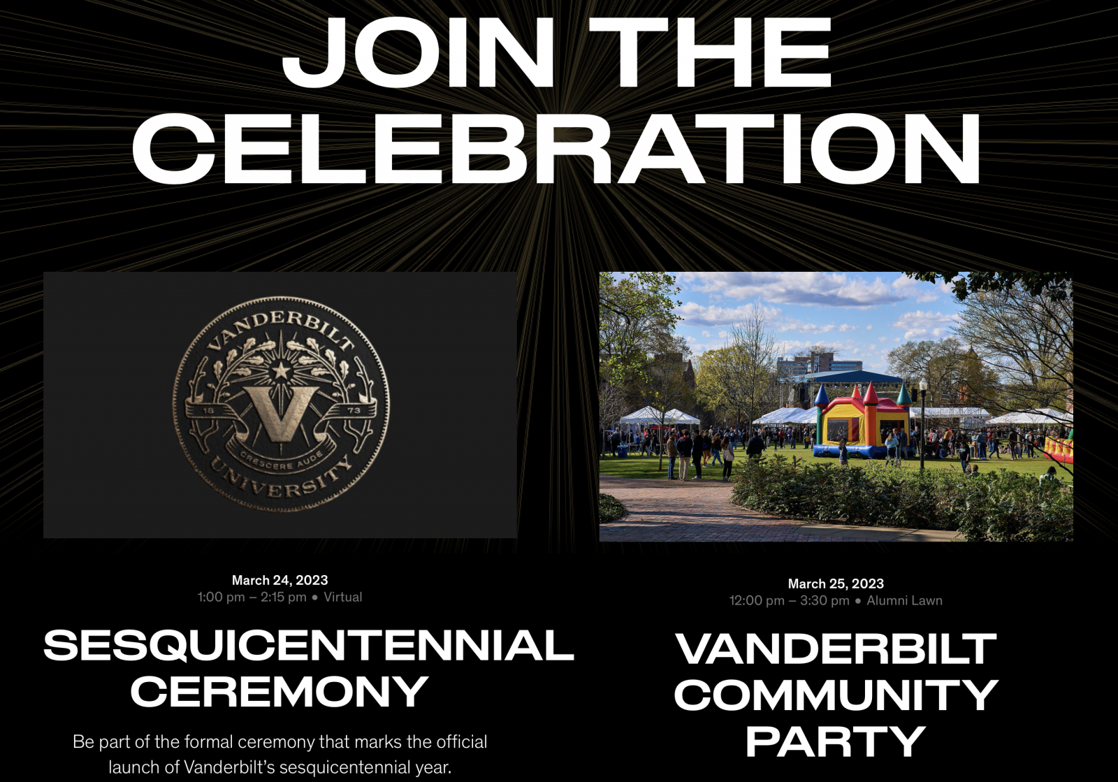 Sesquicentennial website: Join the Celebration