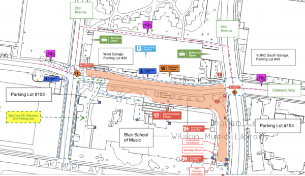 Map of Children's Way road closure phase 2