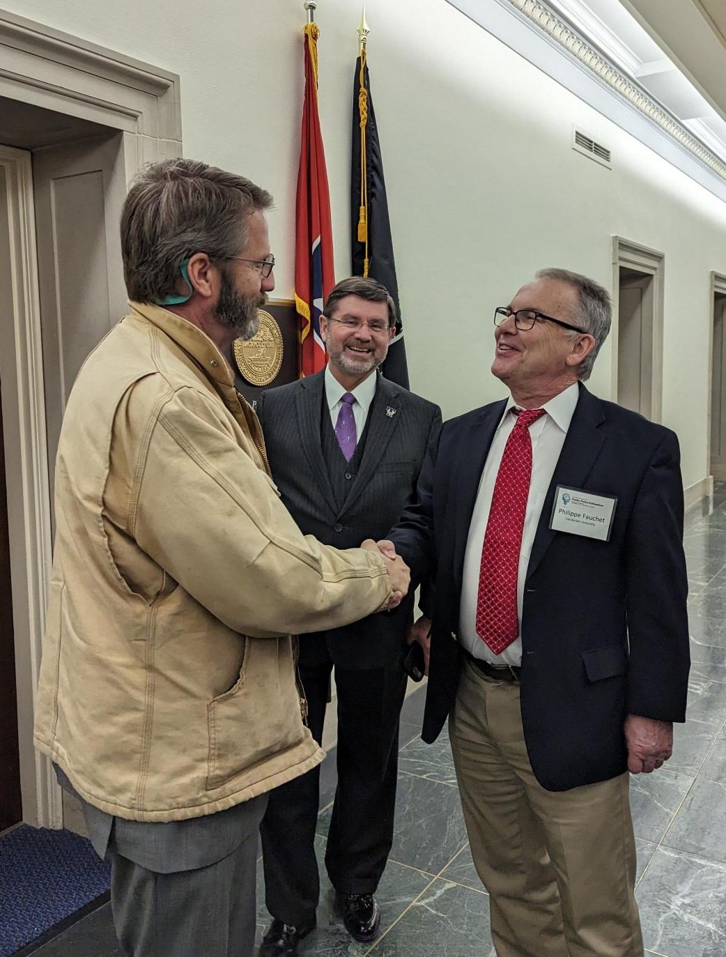 Dean Philippe Fauchet (right) meets with Rep. Tim Burchett (R-TN) in Washington, D.C. (Vanderbilt University)
