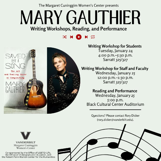 Mary Gauthier workshops and performance