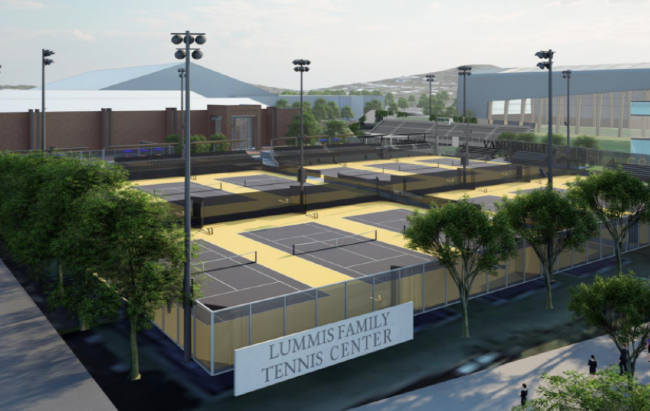 Rendering of the Lummis Family Tennis Center at Vanderbilt University