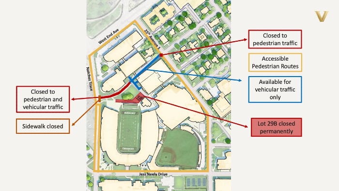 Lot 29B near Kensington Place closure map