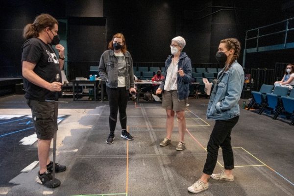 Leah Lowe works with cast of 'Cymbeline' inside Neely Auditorium