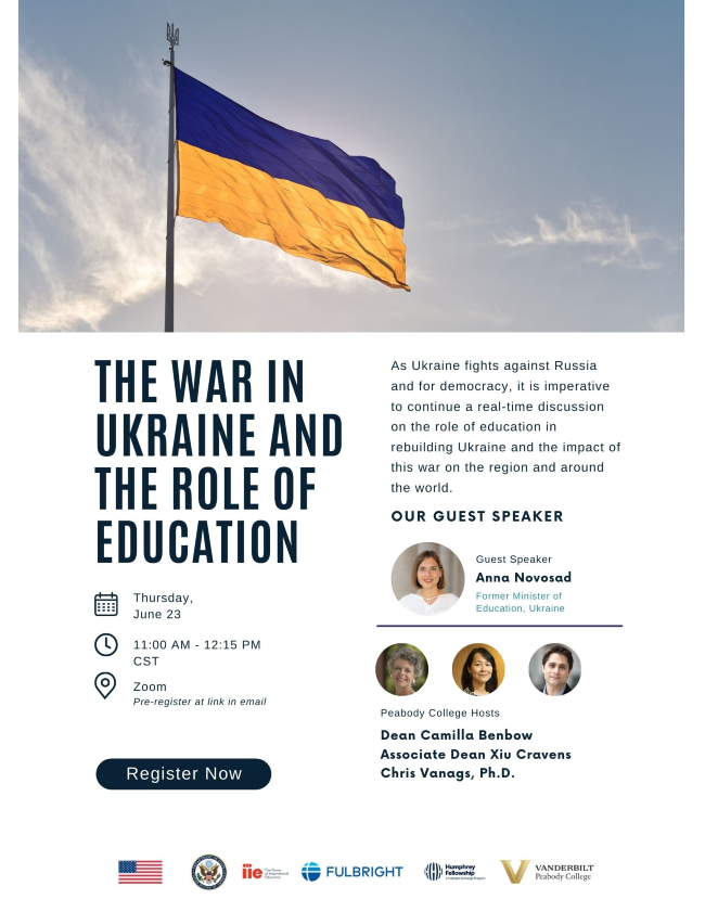 The War in Ukraine and the Role of Education flyer