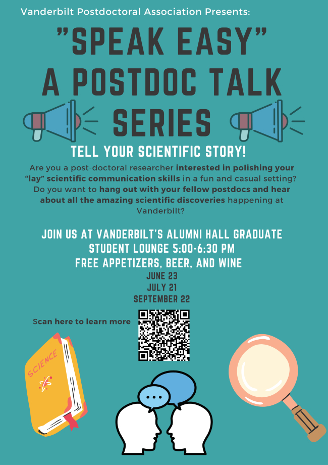 Speak Easy: A Postdoc Talk Series flyer