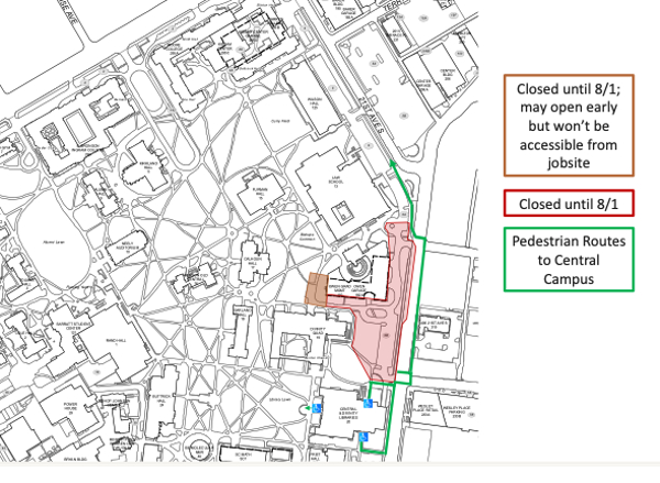 Lane closure, fence changes at Owen Graduate School of Management worksite