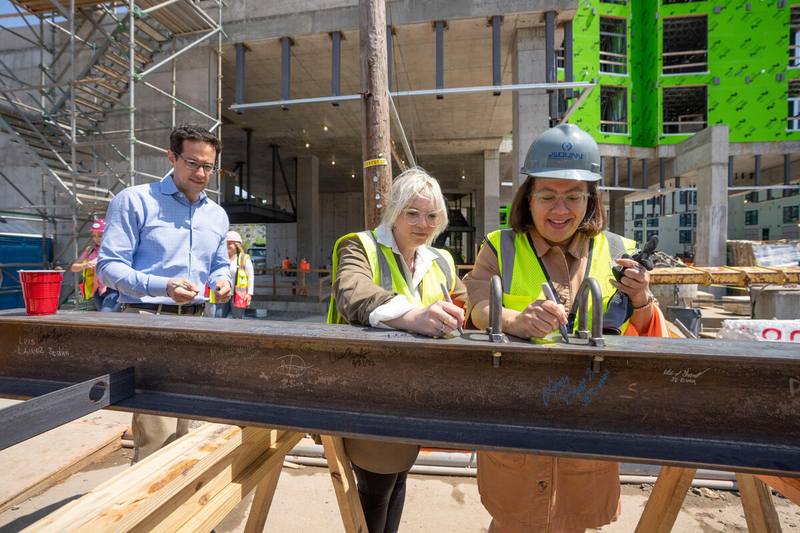 Graduate and professional student housing project topping out ceremony