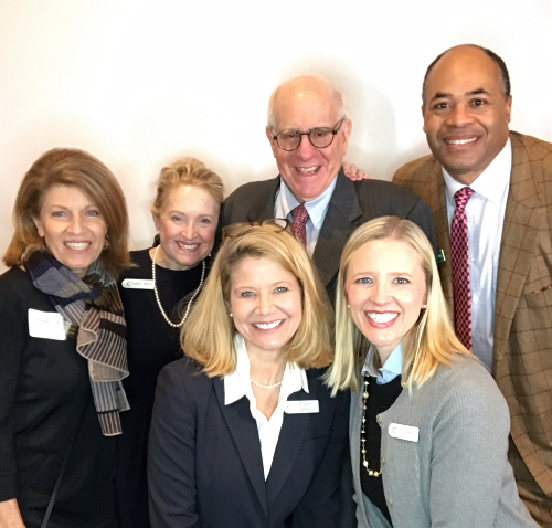 Front row, l-r: Evette White, Leadership Nashville executive director; Emily Weiss, event co-chair. Back row, l-r: Linda Rebrovick, Leadership Nashville trustee president; Suann Davis, event co-chair; James Blumstein; David Ewing, event co-chair.