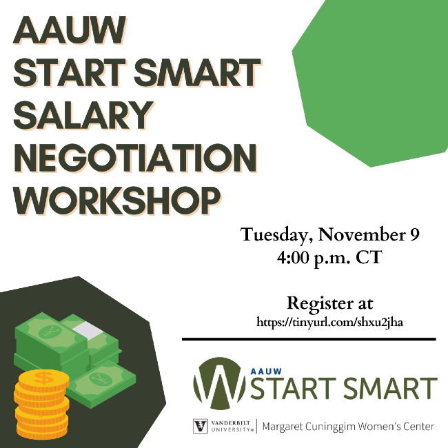 AAUW Start Smart Salary Negotiation Workshop Nov. 9