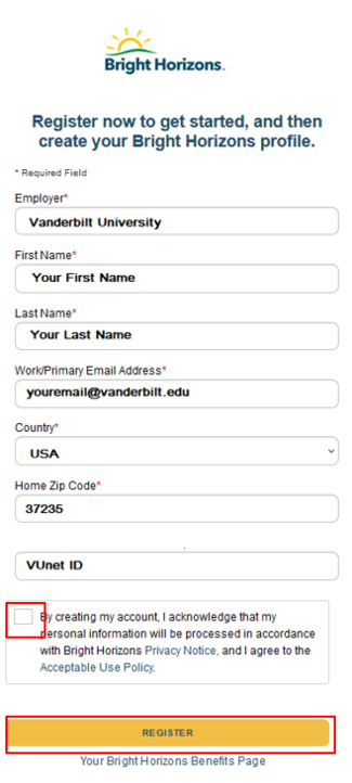 EdAssist new register screen