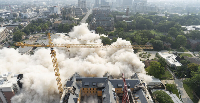 Vanderbilt completes controlled implosion of Carmichael Towers East