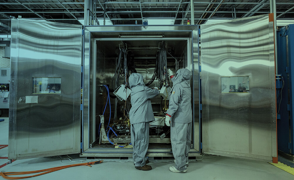 Battery testing at the General Motors Estes Engineering Center battery lab in Warren, Michigan