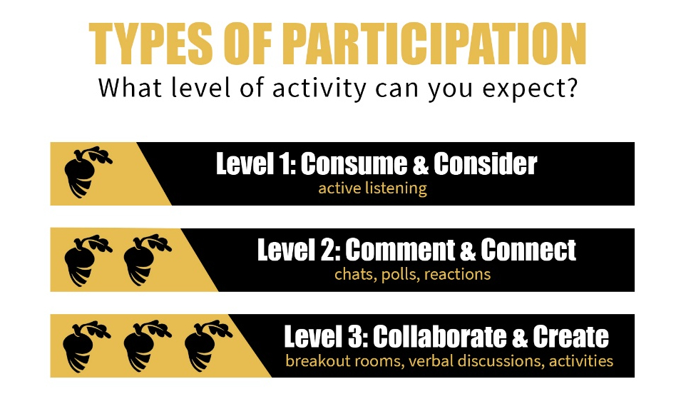Types of participation: What level of activity can you expect?