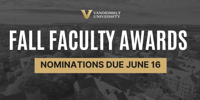 Nominations open through June 16 for fall 2023 faculty awards recognizing research, service