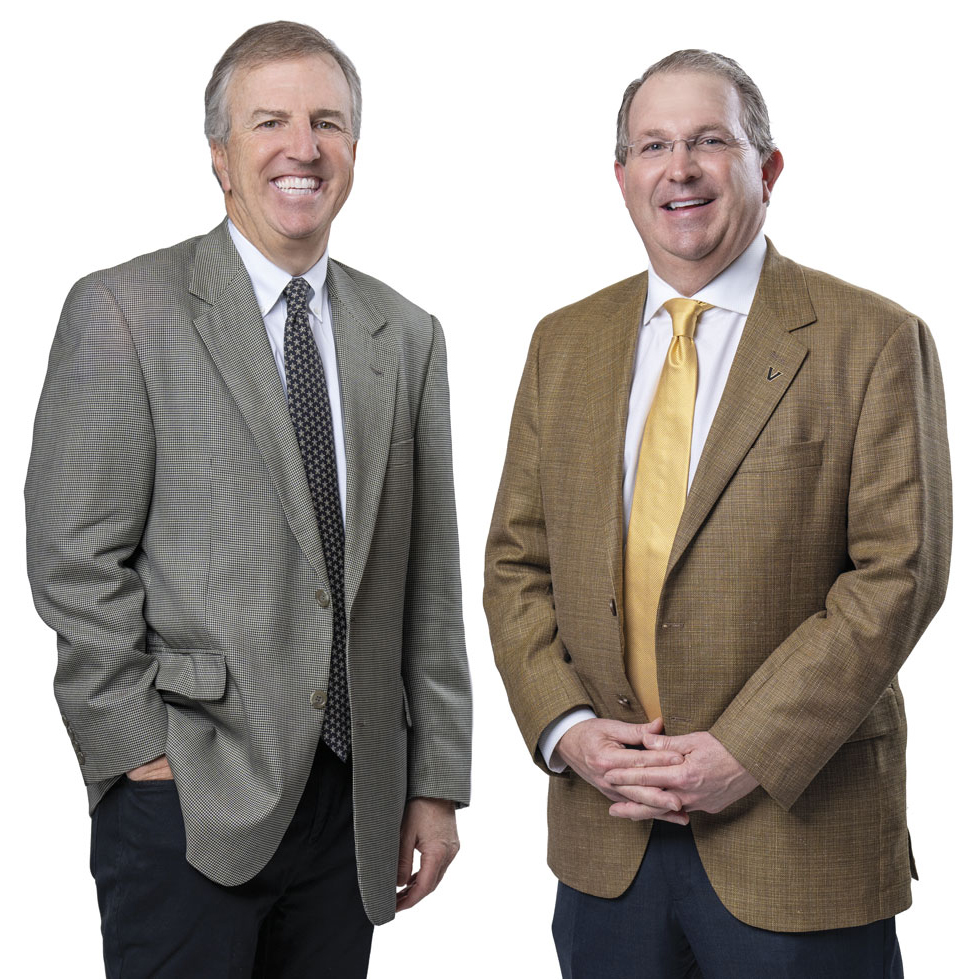 Mark Mays and Steven Madden standing next to each other against a white background