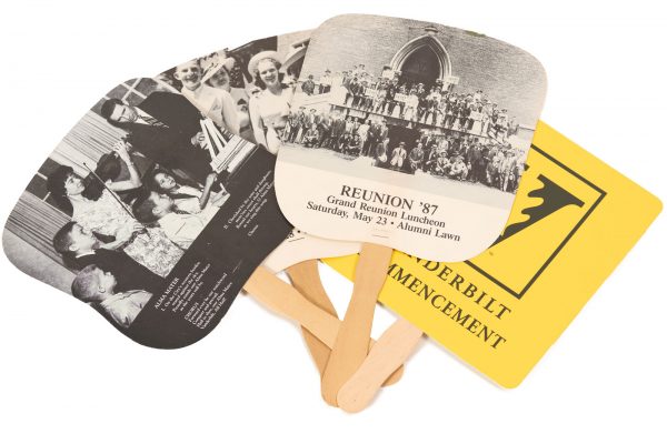 Various fans made for Vanderbilt Reunions and Commencement in the 1980s