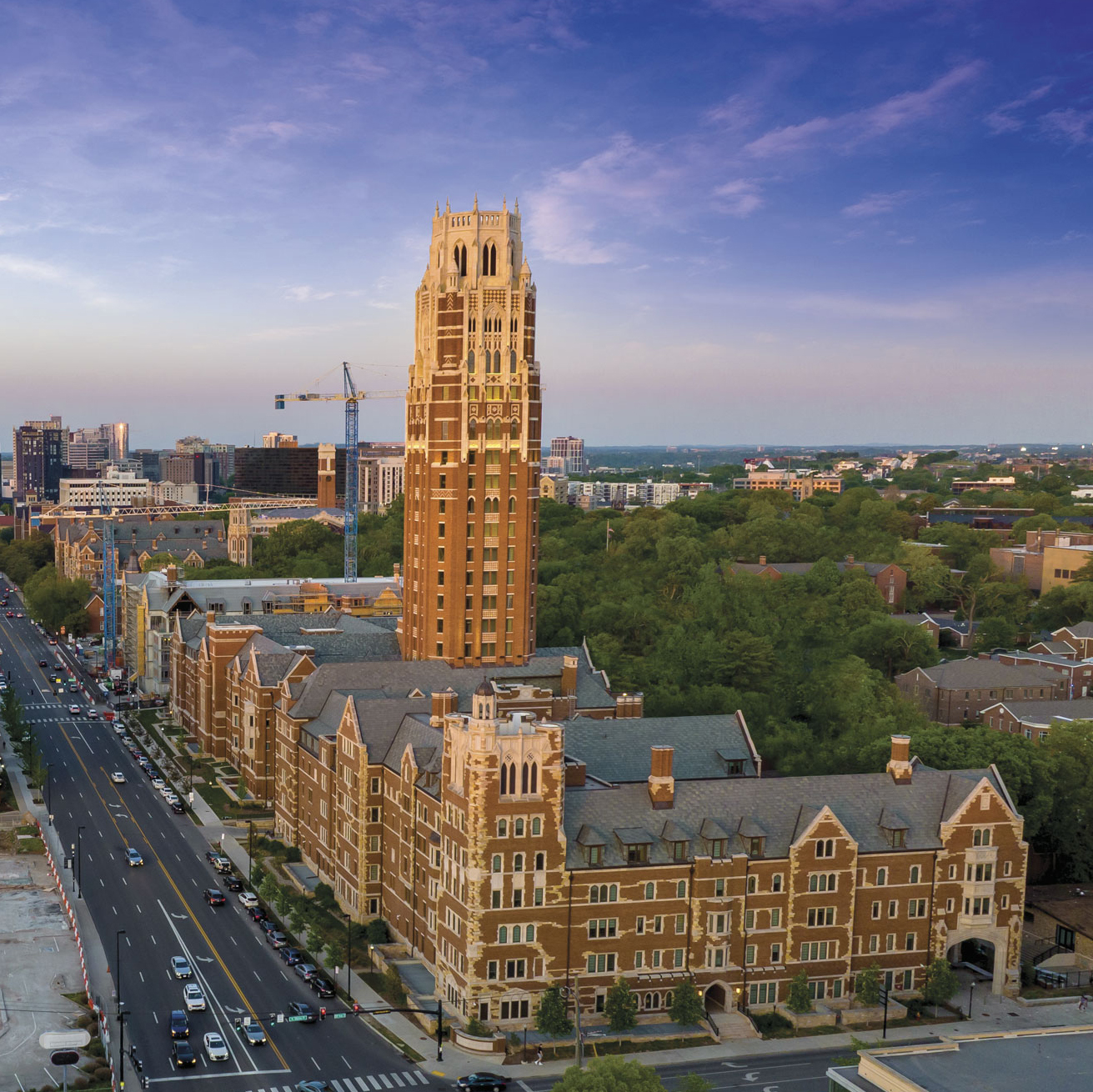 Aerial view of Vanderbilt's campus from 2023