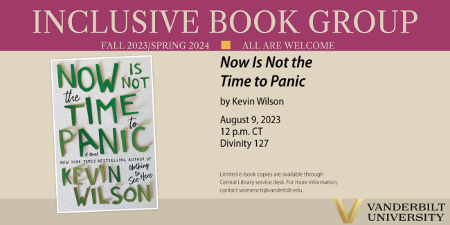 Inclusive Book Group will discuss ‘Now Is Not the Time to Panic’ Aug. 9
