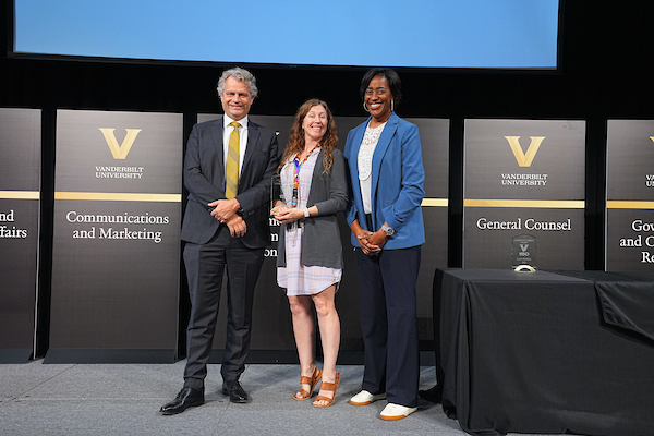 Left to right: Daniel Diermeier, Bryn Sierra and Candice Lee (Harrison McClary/Vanderbilt)