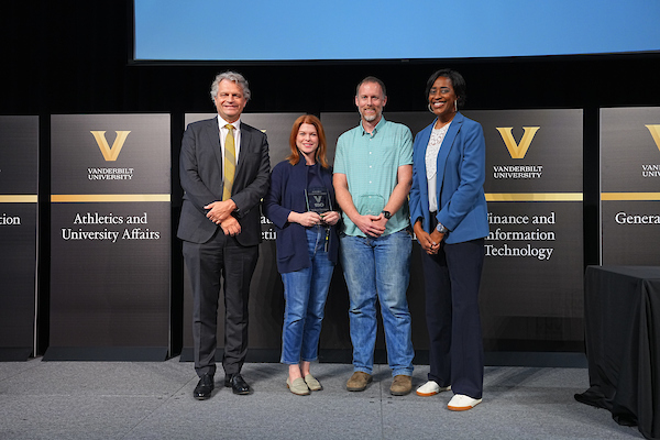 Left to right: Daniel Diermeier, Melissa Chambers, Scott Collier and Candice Lee (Harrison McClary/Vanderbilt)