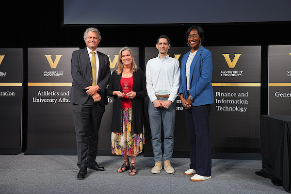 Left to right: Daniel Diermeier, Lauren Rains, Chris King and Candice Lee (Harrison McClary/Vanderbilt)